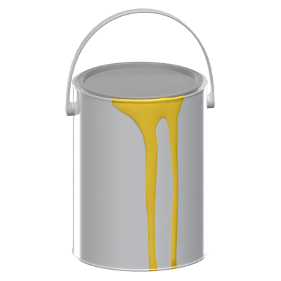Blank Paint Bucket 3D Model Dripping Paint 3D Graphic