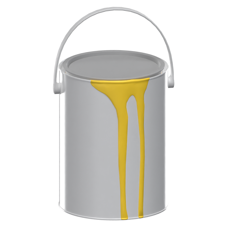 Blank Paint Bucket 3D Model Dripping Paint