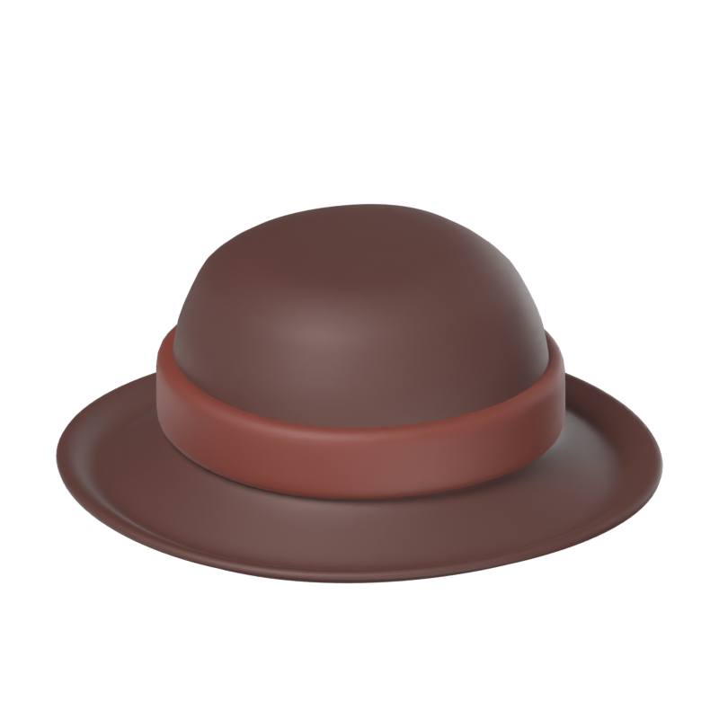 Icono de sombrero de detective en 3D 3D Graphic