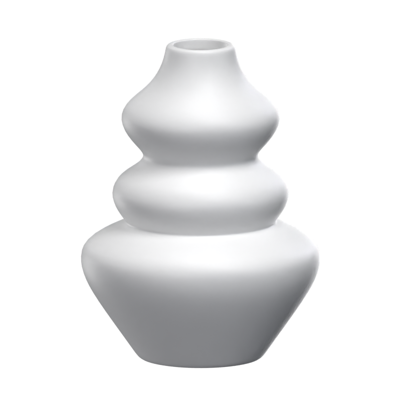 Ceramic Vase 3D Model Three Rolls