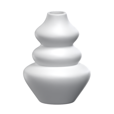 Ceramic Vase 3D Model Three Rolls 3D Graphic