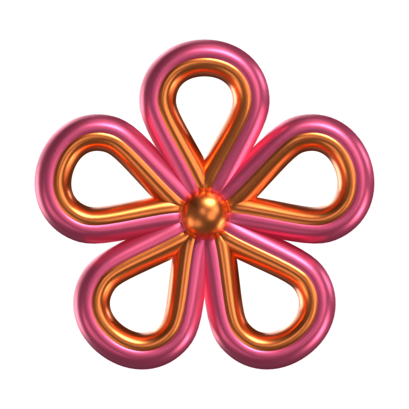 Formas de flores en 3D Una forma curva 3D Graphic