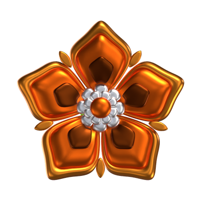 3D Flower Shape Graceful Petals 3D Graphic