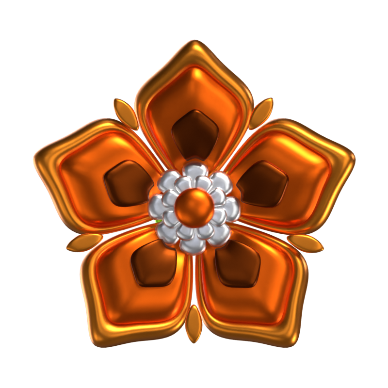 3D Flower Shape Graceful Petals 3D Graphic