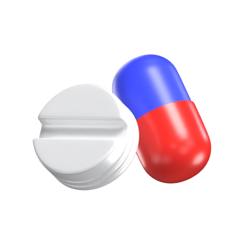 Medicina en cápsulas y píldoras 3D