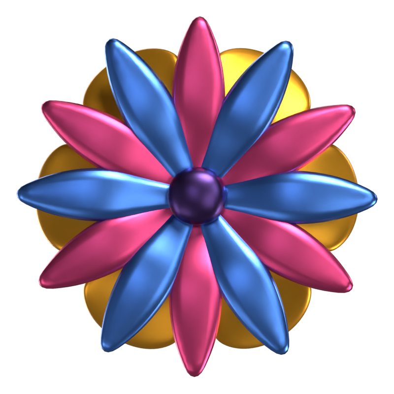 3D-Blumenformen Auffällige Farben