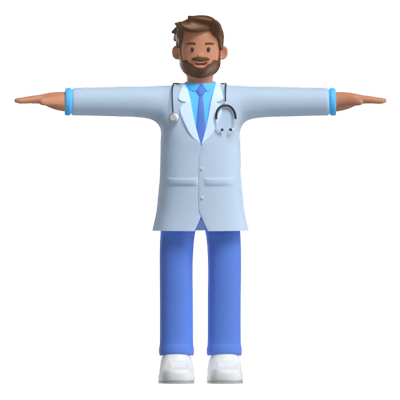 Male Doctor With Beard 3D Graphic