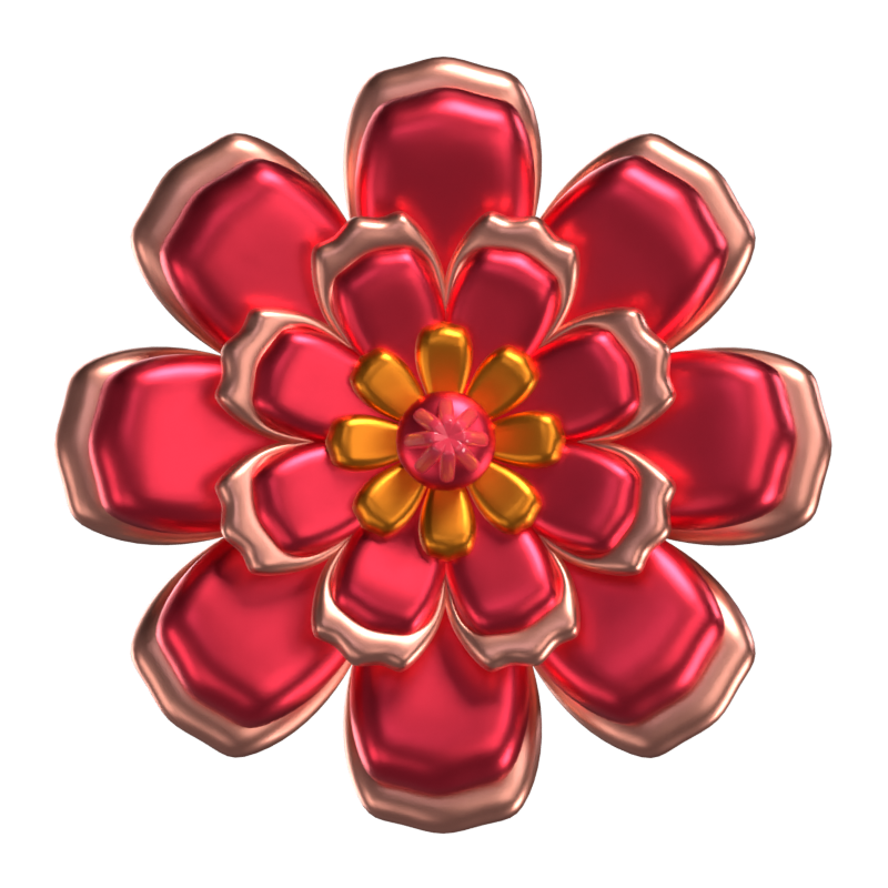 3D-Blumenformen Eine feste Form 3D Graphic