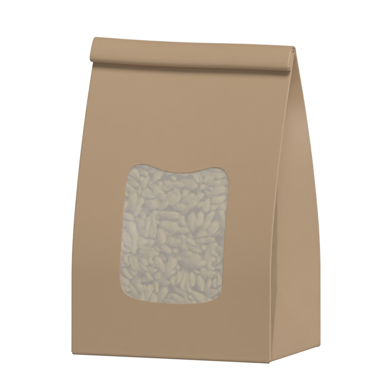 Nuts Kraft Paper Bag With Window And Bent Edge 3D Model