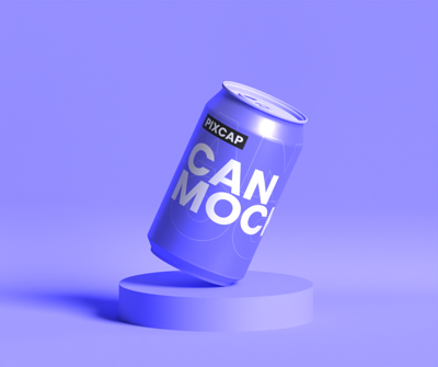 Static Can 3D Mockup With Minimalist Environment 3D Template