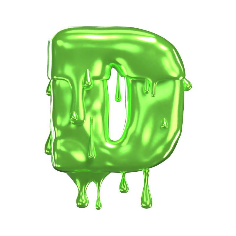 D  Letter 3D Shape Slime Text 3D Graphic