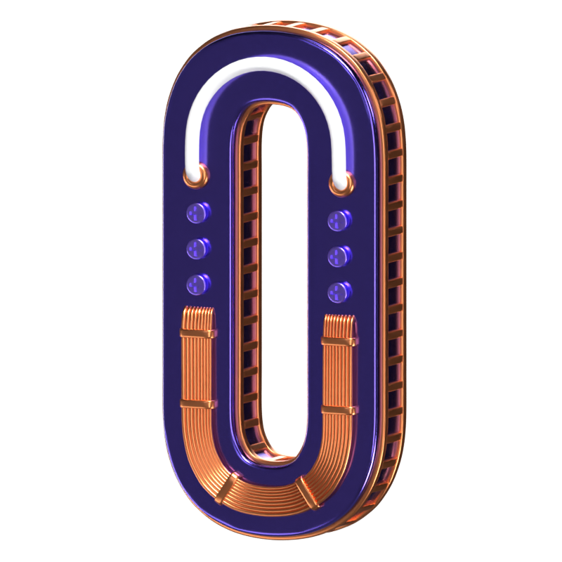 O Letter 3D Shape Condensed Future Text 3D Graphic