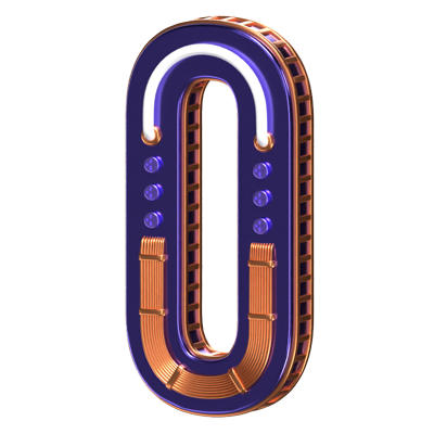 O Letter 3D Shape Condensed Future Text 3D Graphic