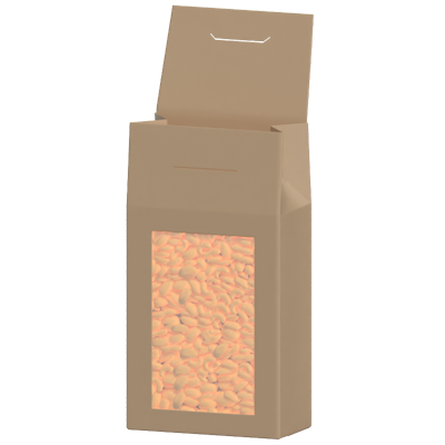 Opened Kraft Paper Box With Window 3D Model 3D Graphic