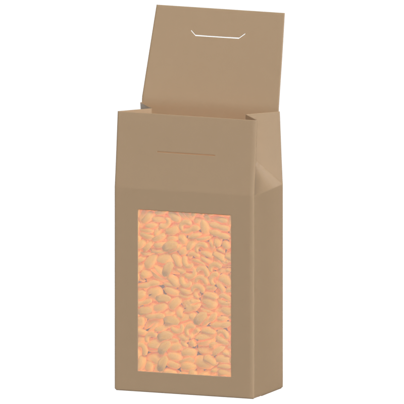 Opened Kraft Paper Box With Window 3D Model