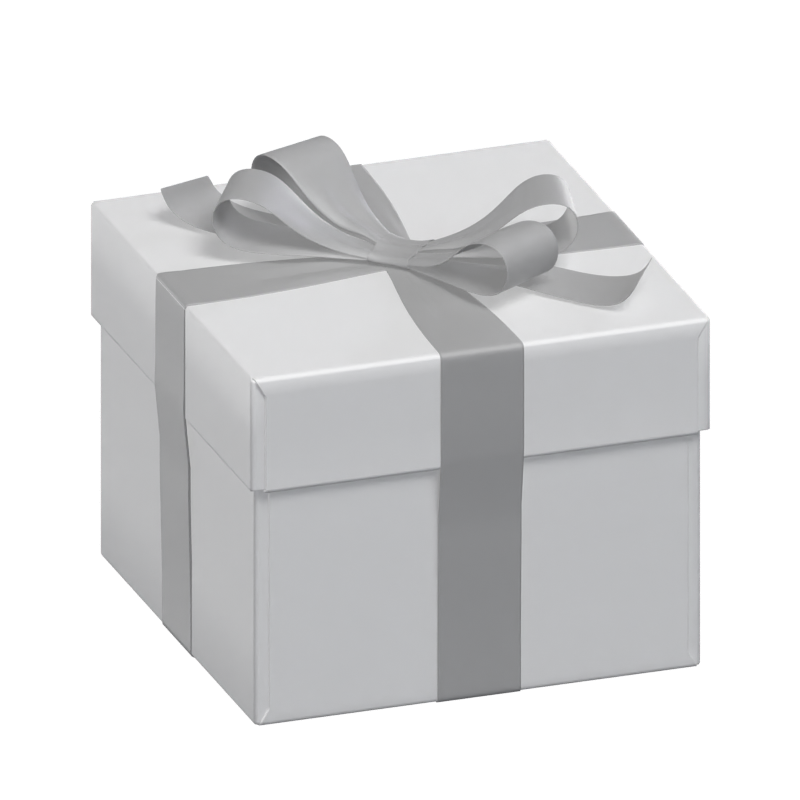 3D Classic Giftbox With Double Ribbon Model