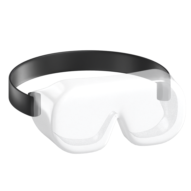 3D Safety Goggles With Head Strap 3D Graphic