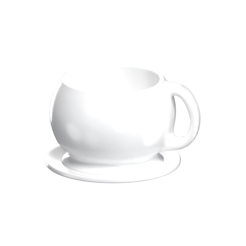  Eine elegante leere Tasse auf einem Untersetzer 3D Modell 3D Graphic