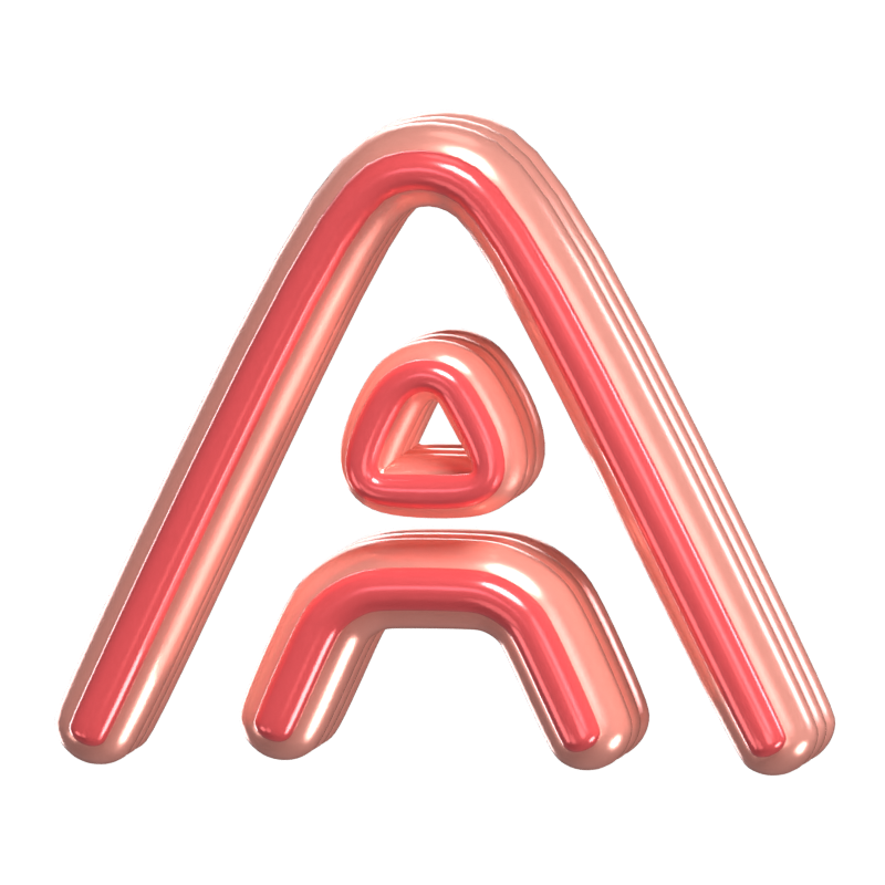 A Letter 3D Form Abgerundeter Text