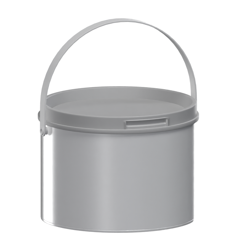 Round Blank Paint Bucket 3D Model