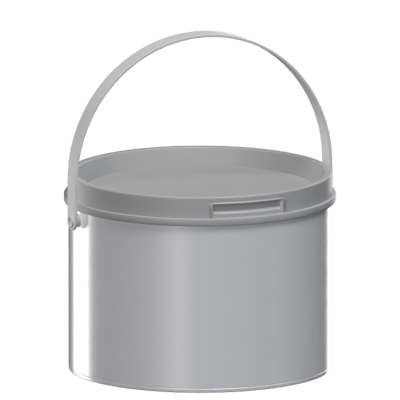 Round Blank Paint Bucket 3D Model 3D Graphic