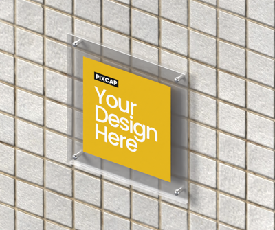 Advertising 3D Mockup With Textured Wall 3D Template