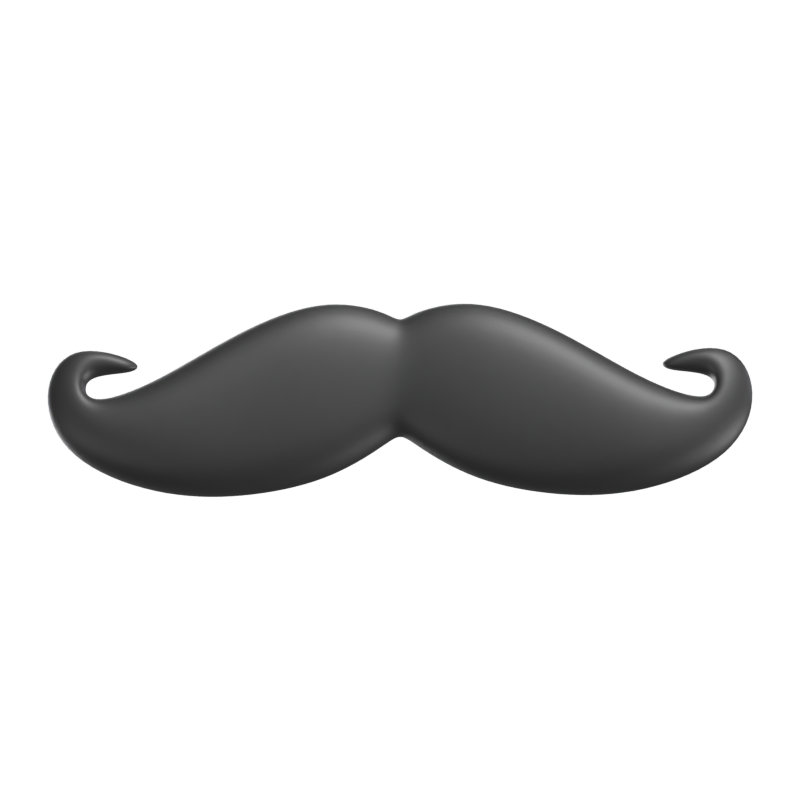 Mustache 3D Icon Model