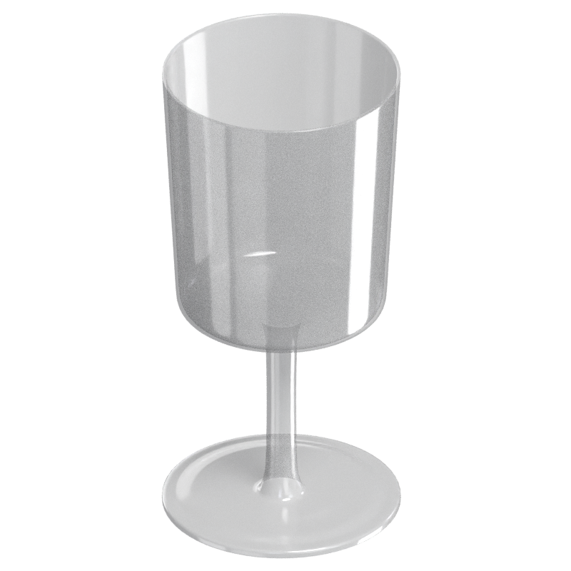 Wine Glass Cup 3D Model With Sharp Edges