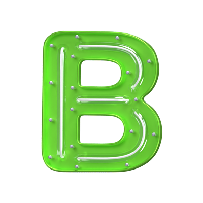 B  Letter 3D Shape Neon Text 3D Graphic