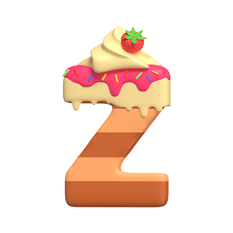 Z  Letter 3D Shape Cake Text