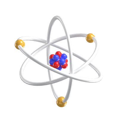 3D Atom Icon Model 3D Graphic