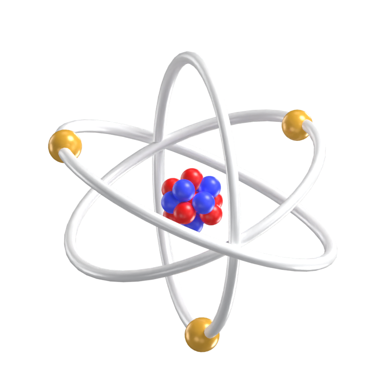 3D Atom Icon Model 3D Graphic