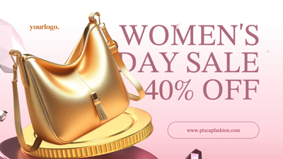 3D Advertising Design For Women's Day Event With A Luxury Product Displayed 3D Template