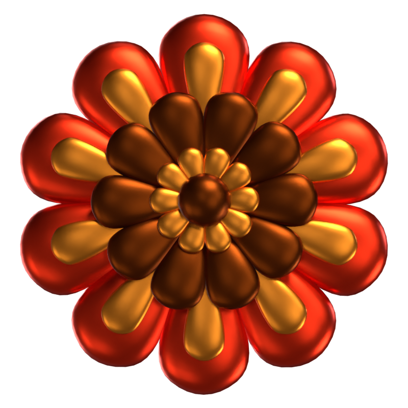 Formas de flores en 3D Hermosos colores para mirar 3D Graphic