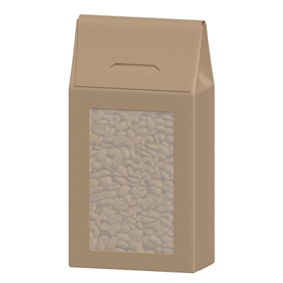 Closed Kraft Paper Box With Window 3D Model 3D Graphic