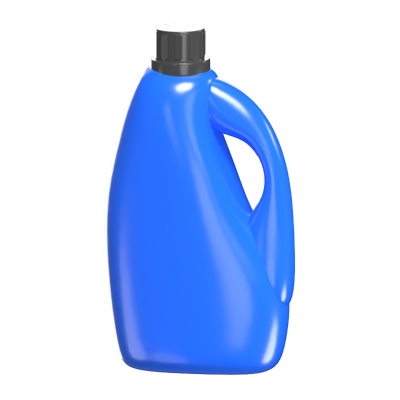 3D Detergent Bottle Blue Effective Cleaning  3D Graphic