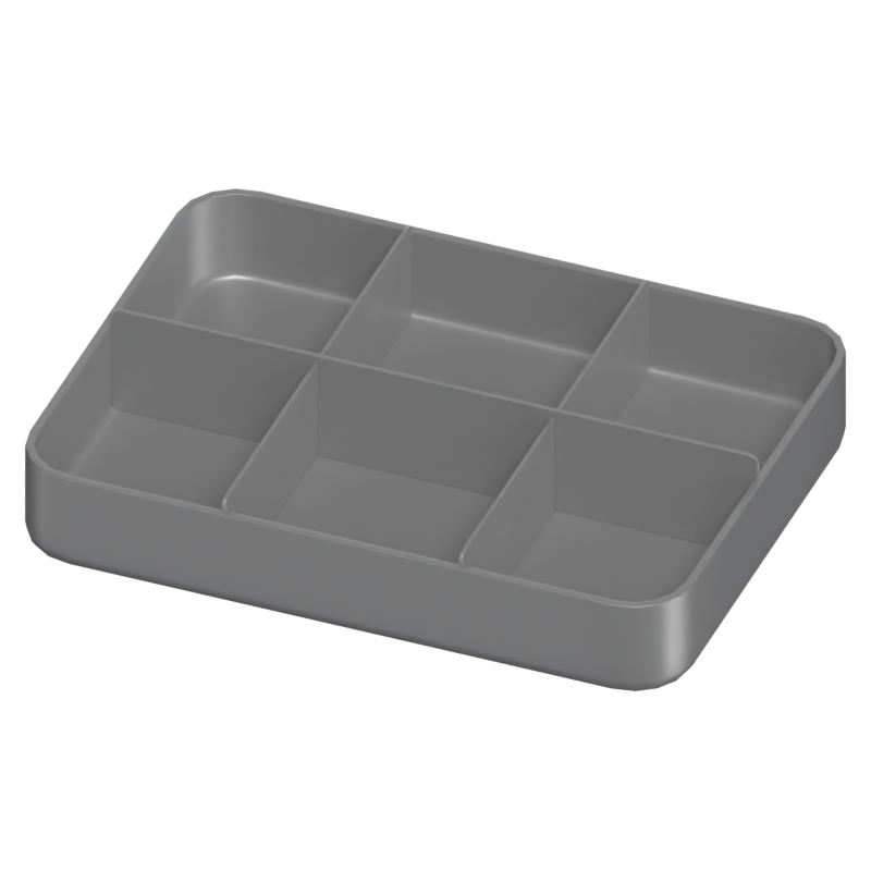 Pill Box Divider 3D-Modell von sechs leeren Slots