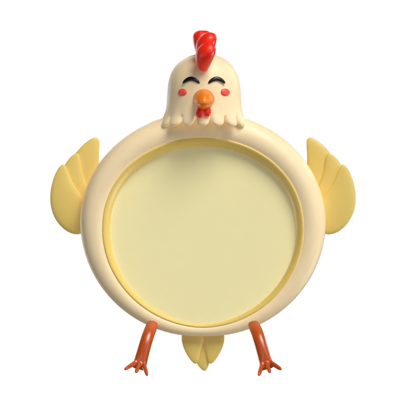 Marco 3D para animales con forma de pollo 3D Graphic