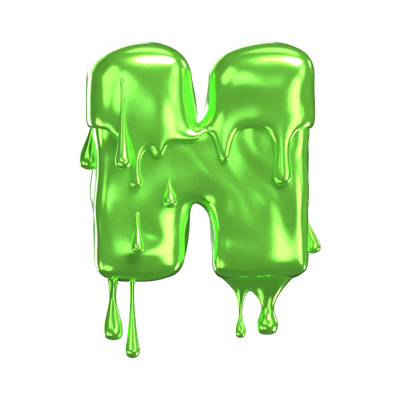 H  Letter 3D Shape Slime Text 3D Graphic