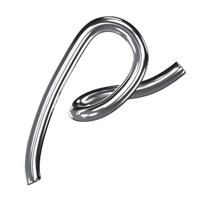 P  Letter 3D Shape Chrome Text 3D Graphic