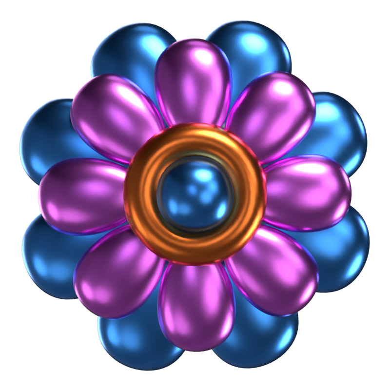 3D Blumenformen Charmante Formen und Farben 3D Graphic