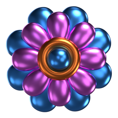 3D Flower Shapes Charming Shapes And Colors 3D Graphic