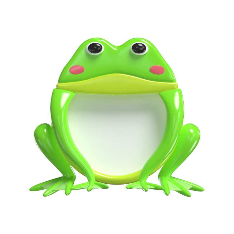 3D Frog Shape Animal Frame    3D Graphic