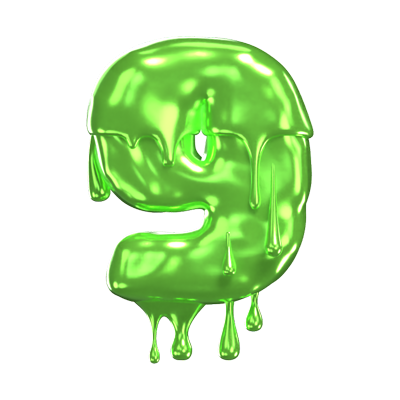 3d número 8 forma slime texto 3D Graphic