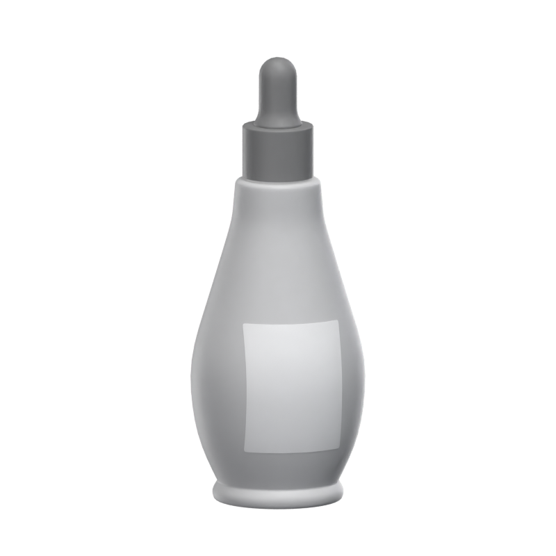 Tear Drop Shaped Bottle With Long Pipette Dropper 3D Model