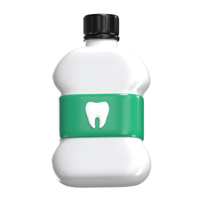 3D Mouthwash Bottle Fresh Breath In Modern Design 3D Graphic