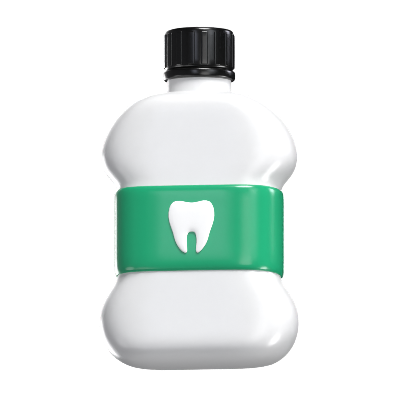 3D Mouthwash Bottle Fresh Breath In Modern Design 3D Graphic