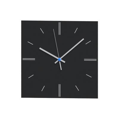 3D Square Shaped Wall Clock Model 3D Graphic