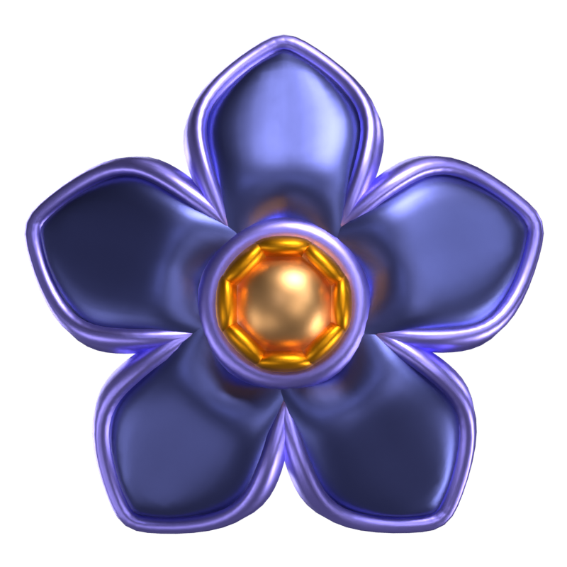 3D Flower Shape A Simple Purple Color 3D Graphic