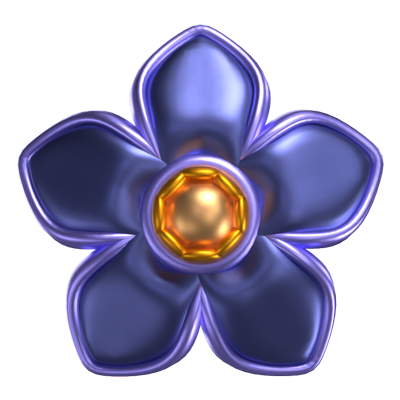 3D Flower Shape A Simple Purple Color 3D Graphic